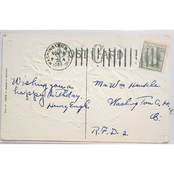 Lot Of Four Vintage Antique Embossed Postcards Flowers - Picture 9 of 9